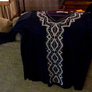 Alfred dunner size medium ladies top navy blue
